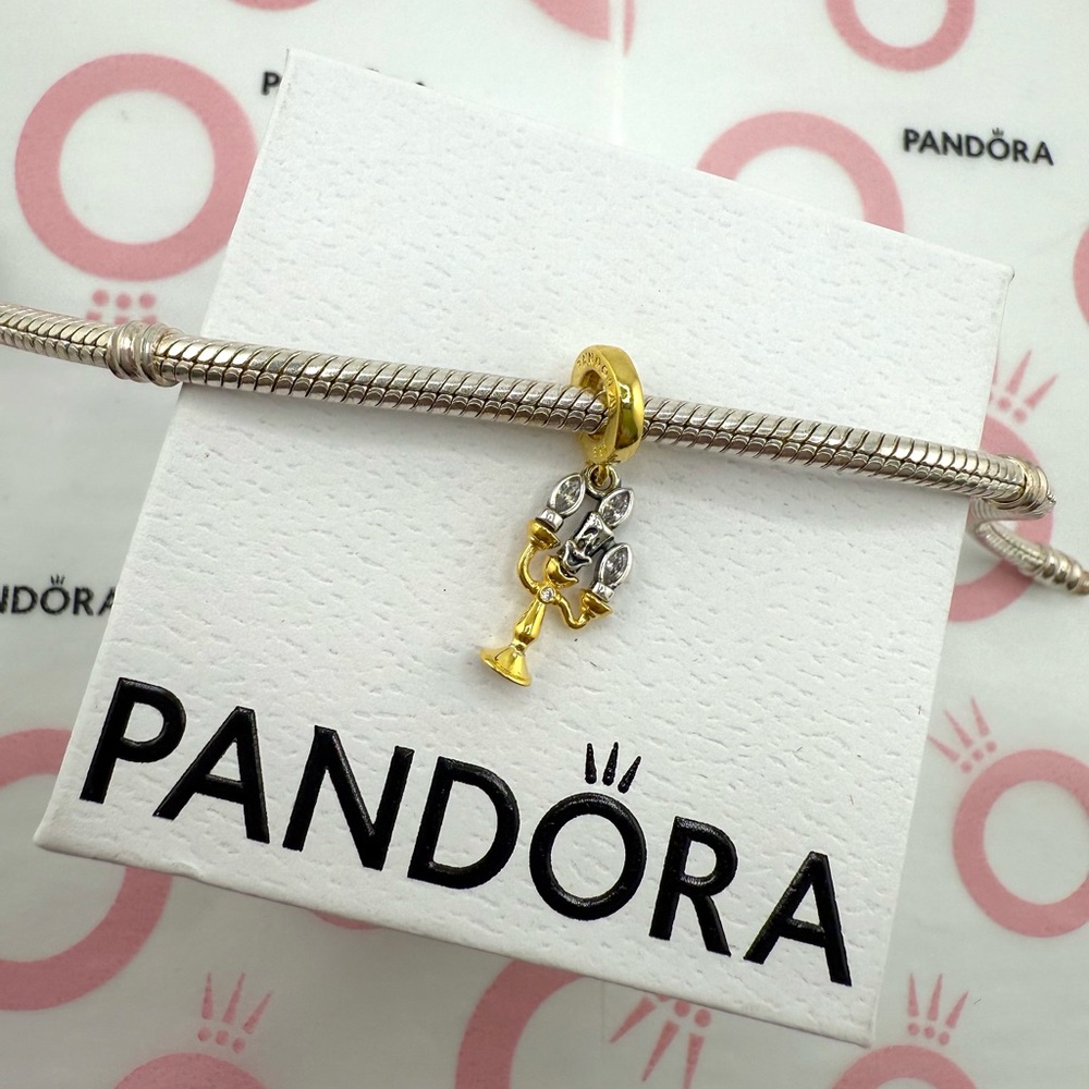 Disney Pandora Beauty And The Beast Lumiere Dangl… - image 2